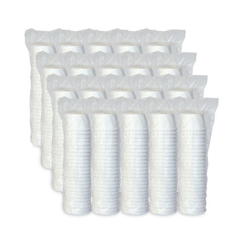 Image of SOLO® Flexstyle Double Poly Paper Containers, 8 oz, White, Paper, 25/Pack, 20 Packs/Carton
