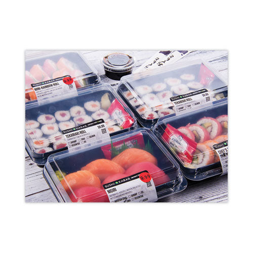 Image of SOLO® Creative Carryouts Hinged Plastic Hot Deli Boxes, Medium Snack Box, 18 Oz, 6.22 X 5.9 X 2.1, Black/clear, 200/carton