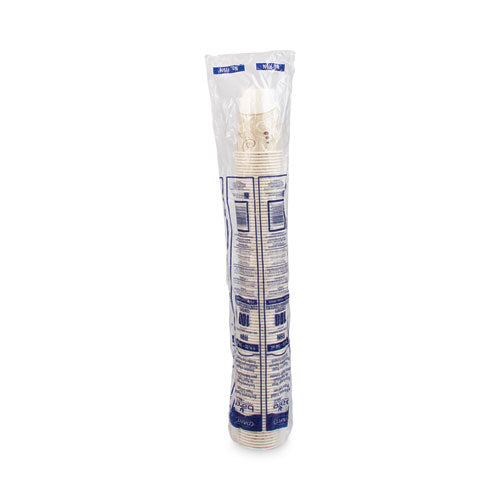Image of SOLO® Symphony Design Wax-Coated Paper Cold Cups, 9 oz, White/Beige/Red, 100/Sleeve, 20 Sleeves/Carton