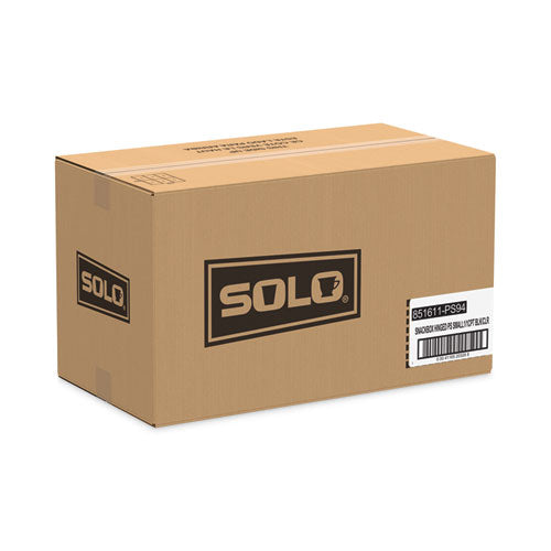 Image of SOLO® Creative Carryouts Hinged Plastic Hot Deli Boxes, Medium Snack Box, 18 Oz, 6.22 X 5.9 X 2.1, Black/clear, 200/carton