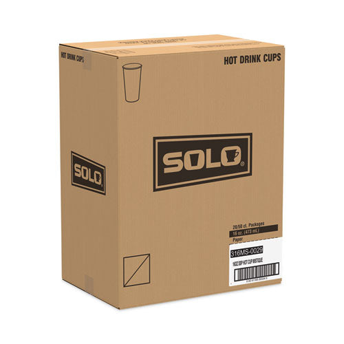 Image of SOLO® Mistique Hot Paper Cups, 16 oz, Mistique Design, 50/Sleeve, 20 Sleeves/Carton