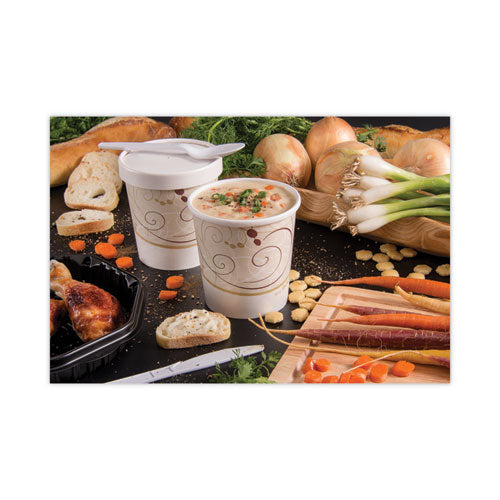 Image of SOLO® Flexstyle Double Poly Paper Containers, 16 oz, Symphony Design, Paper, 25/Pack, 20 Packs/Carton
