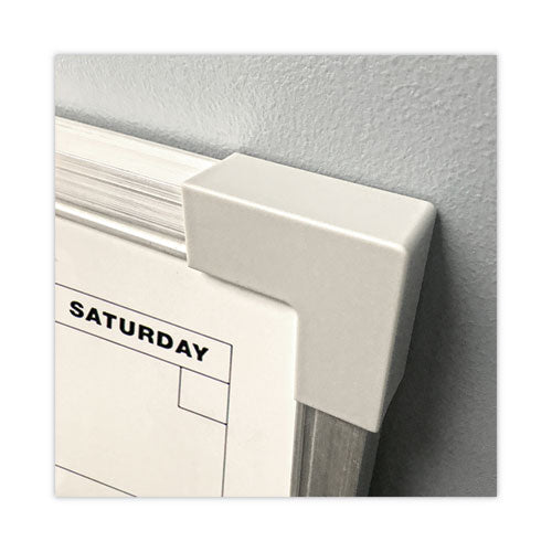 Image of Flipside Framed Calendar Dry Erase Board, Monthly Planning/Scheduling, 24" x 18", White Surface, Satin Aluminum Frame