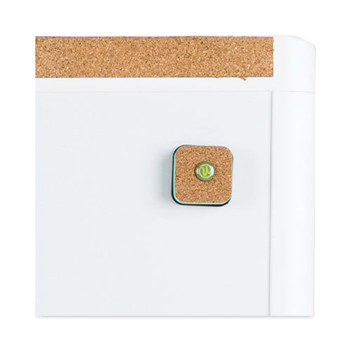 Image of U Brands PINIT Magnetic Dry Erase Board with Plastic Frame, 20" x 16", White Surface, White Plastic Frame