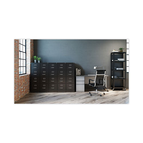 Image of Alera® Four-Drawer Economy Vertical File, Letter-Size File Drawers, 15" x 26.5" x 52", Black