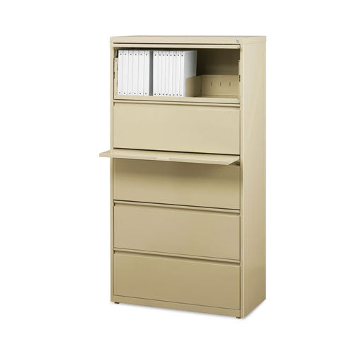 Image of Alera® Lateral File, Five Legal/Letter/A4-Size File Drawers, 30" x 18.62" x 67.62", Putty