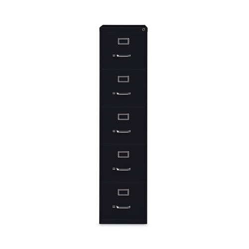 Image of Alera® Five-Drawer Economy Vertical File, Letter-Size File Drawers, 15" x 26.5" x 61.37", Black