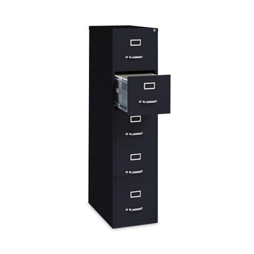 Image of Alera® Five-Drawer Economy Vertical File, Letter-Size File Drawers, 15" x 26.5" x 61.37", Black