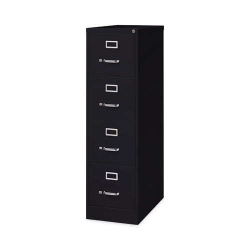 Image of Alera® Four-Drawer Economy Vertical File, Letter-Size File Drawers, 15" x 26.5" x 52", Black