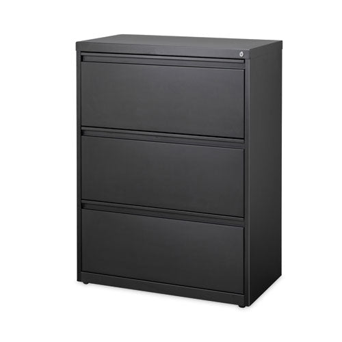 Image of Alera® Lateral File, Three Legal/Letter/A4-Size File Drawers, 30" x 18.62" x 40.25", Black