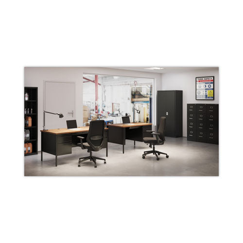 Image of Alera® Four-Drawer Economy Vertical File, Letter-Size File Drawers, 15" x 26.5" x 52", Black