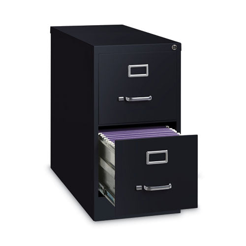 Image of Alera® Two-Drawer Economy Vertical File, Letter-Size File Drawers, 15" x 26.5" x 28.37", Black