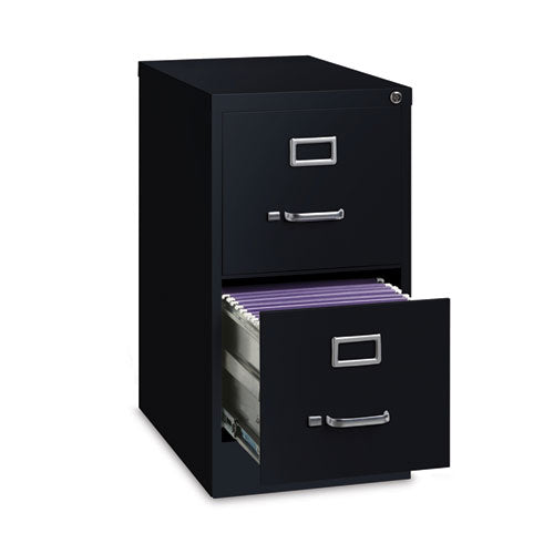 Image of Alera® Two-Drawer Economy Vertical File, Letter-Size File Drawers, Black, 15" x 22" x 28.37"