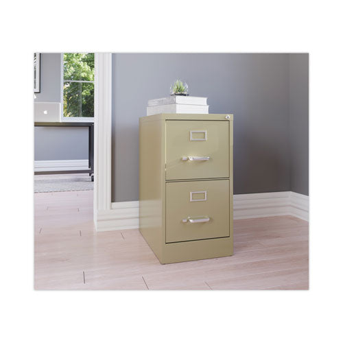 Image of Alera® Two-Drawer Economy Vertical File, Letter-Size File Drawers, 15" x 22" x 28.37", Putty
