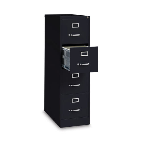 Image of Alera® Four-Drawer Economy Vertical File, Letter-Size File Drawers, 15" x 26.5" x 52", Black