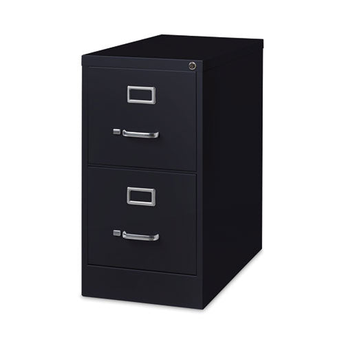 Image of Alera® Two-Drawer Economy Vertical File, Letter-Size File Drawers, 15" x 26.5" x 28.37", Black