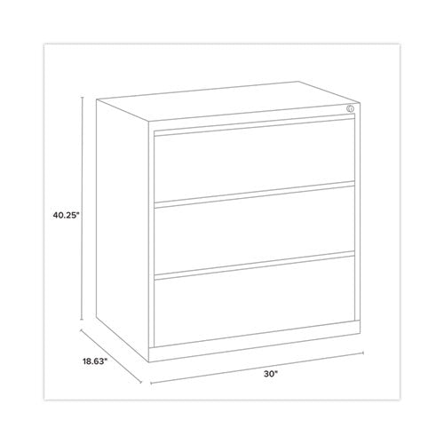 Image of Alera® Lateral File, Three Legal/Letter/A4-Size File Drawers, 30" x 18.62" x 40.25", Putty