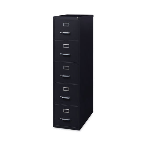 Image of Alera® Five-Drawer Economy Vertical File, Letter-Size File Drawers, 15" x 26.5" x 61.37", Black