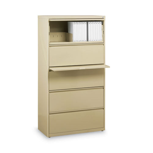 Image of Alera® Lateral File, Five Legal/Letter/A4-Size File Drawers, 30" x 18.62" x 67.62", Putty