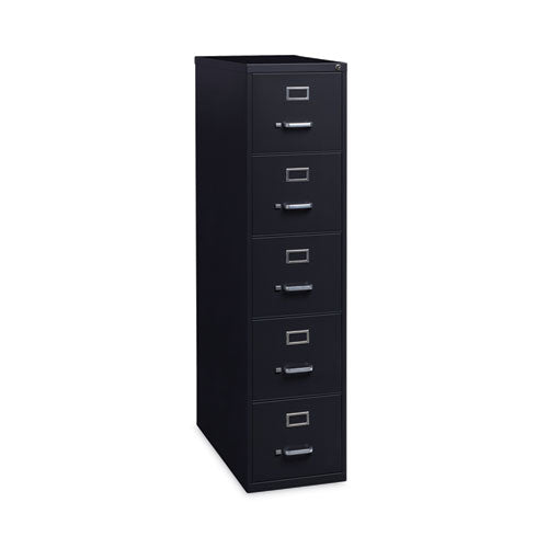 Image of Alera® Five-Drawer Economy Vertical File, Letter-Size File Drawers, 15" x 26.5" x 61.37", Black