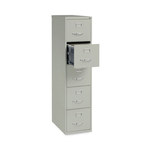 Image of Alera® Five-Drawer Economy Vertical File, Letter-Size File Drawers, 15" x 26.5" x 61.37", Light Gray