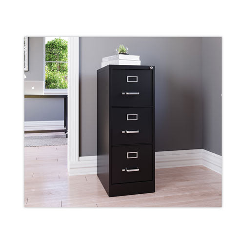 Image of Alera® Three-Drawer Economy Vertical File, Letter-Size File Drawers, 15" x 22" x 40.19", Black