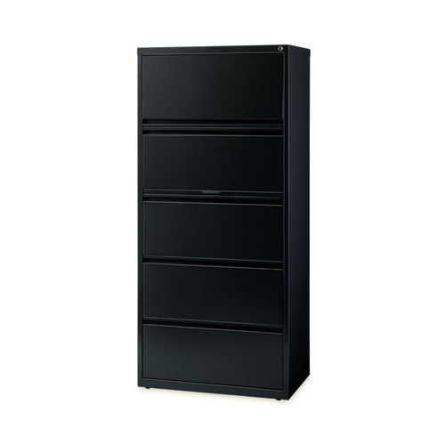 Image of Alera® Lateral File, Five Legal/Letter/A4-Size File Drawers, 30" x 18.62" x 67.62", Black