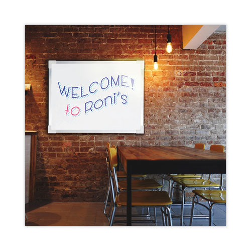 Image of Flipside Framed Dry Erase Board, 48" x 36", White Surface, Satin Aluminum Frame