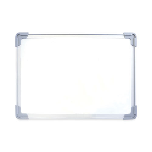 Image of Flipside Dual-Sided Desktop Dry Erase Board, 18" x 12", White Surface, Satin Aluminum Frame