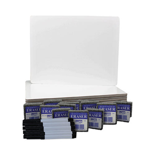 Image of Flipside Dry Erase Board Set, 12" x 9", White Surface, 12/Pack