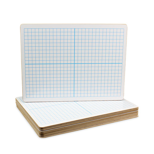 Image of Flipside Graphing Two-Sided Dry Erase Board, Computational Grid Format, 12" x 9", White Surface, 12/Pack
