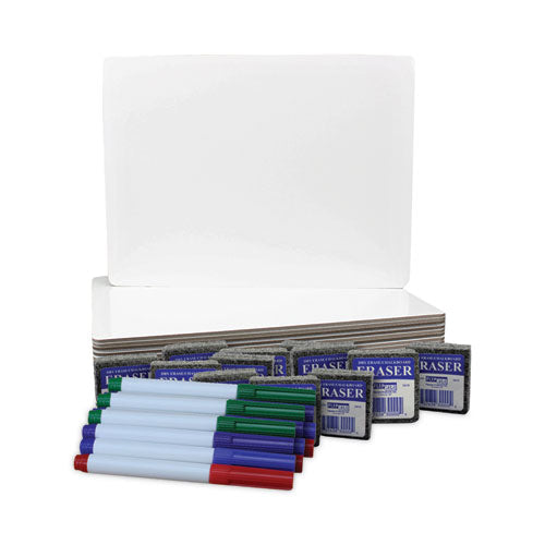 Image of Flipside Dry Erase Board Set, 12" x 9", White Surface, 12/Pack