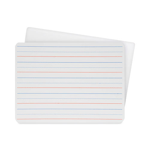 Image of Flipside Two-Sided Red/Blue Ruled Dry Erase Board, 12" x 9", White Surface, 24/Pack