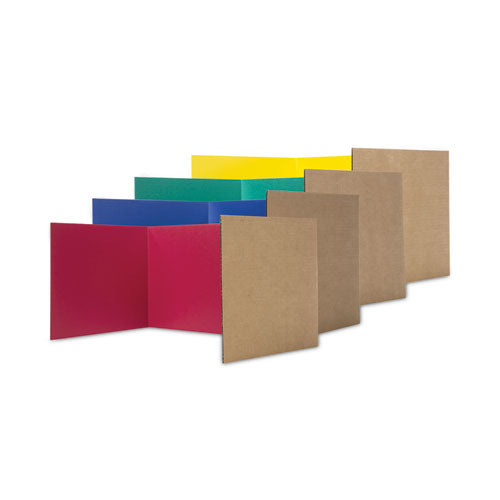 Image of Flipside Study Carrel, 48 x 12, Assorted Colors, 24/Pack