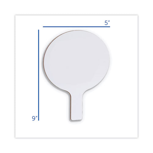 Image of Flipside Dry Erase Paddle, 9" x 5", White Surface, 12/Pack
