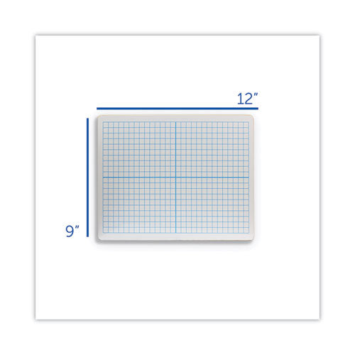Image of Flipside Graphing Two-Sided Dry Erase Board, Computational Grid Format, 12" x 9", White Surface, 12/Pack