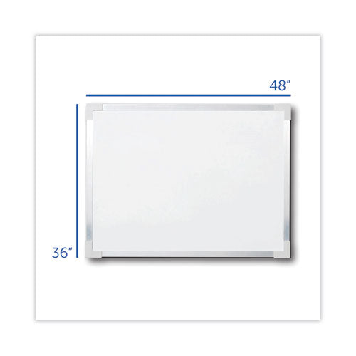 Image of Flipside Framed Dry Erase Board, 48" x 36", White Surface, Satin Aluminum Frame