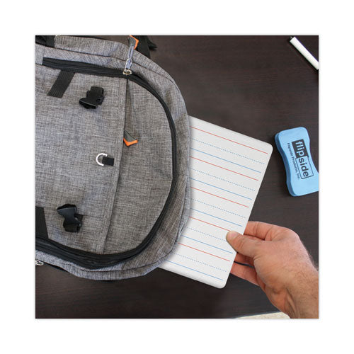 Image of Flipside Magnetic Two-Sided Red/Blue Ruled Dry Erase Board, 12" x 9", White Surface, 12/Pack