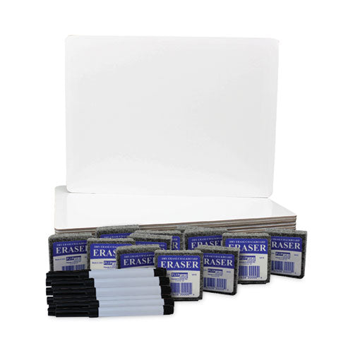 Image of Flipside Magnetic Dry Erase Board Set, 12" x 9", White Surface, 12/Pack