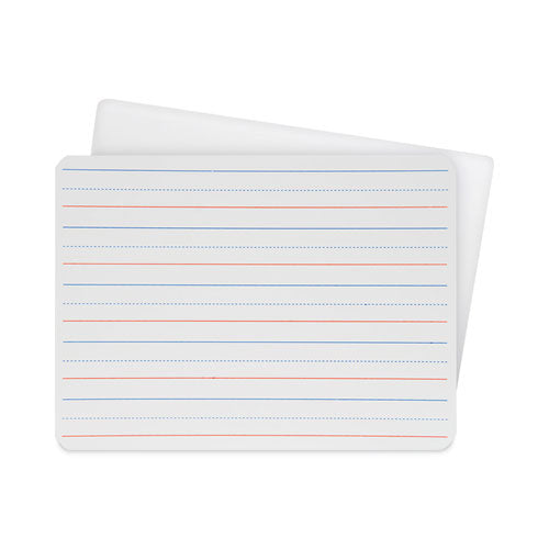 Image of Flipside Two-Sided Red/Blue Ruled Dry Erase Board, 12" x 9", White Surface, 12/Pack