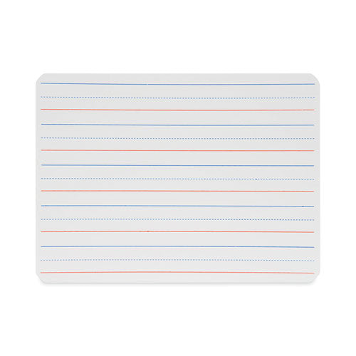 Image of Flipside Magnetic Two-Sided Red/Blue Ruled Dry Erase Board, 12" x 9", White Surface, 12/Pack