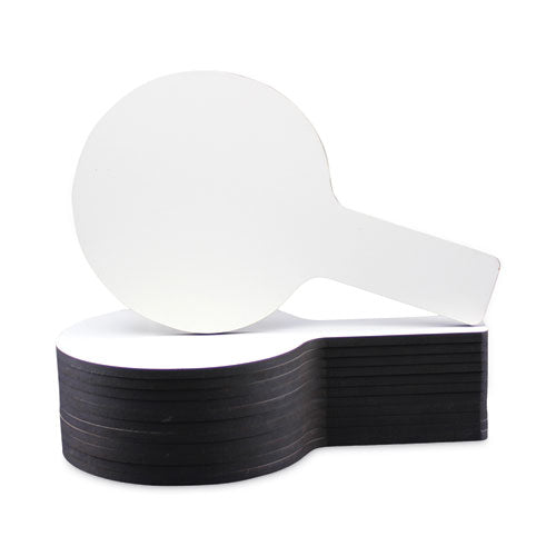 Image of Flipside Dry Erase Paddle, 9" x 5", White Surface, 12/Pack