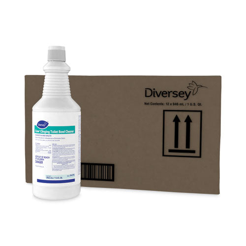 Image of Diversey Crew Clinging Toilet Bowl Cleaner, Floral Scent, Liquid, 1 Qt. Bottle, 12/ct