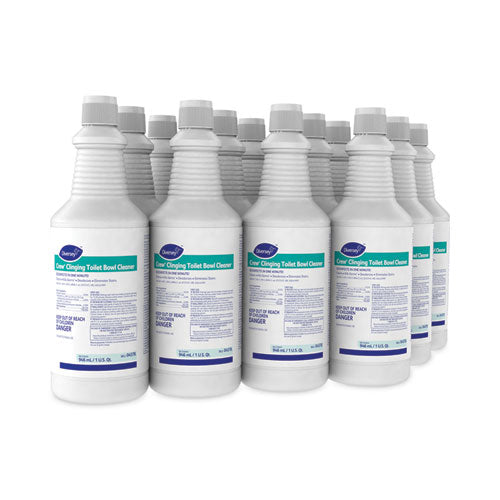 Image of Diversey Crew Clinging Toilet Bowl Cleaner, Floral Scent, Liquid, 1 Qt. Bottle, 12/ct