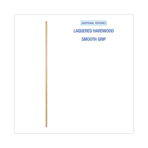 Image of Boardwalk® Threaded End Broom Handle, Lacquered Hardwood, 0.94" dia x 54", Natural