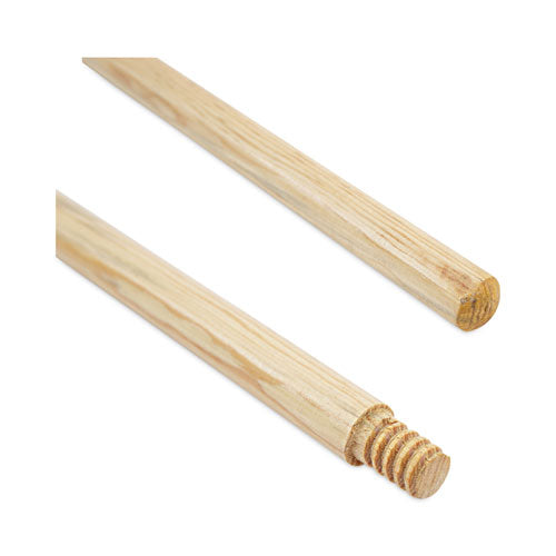 Image of Boardwalk® Threaded End Broom Handle, Lacquered Hardwood, 0.94" dia x 54", Natural