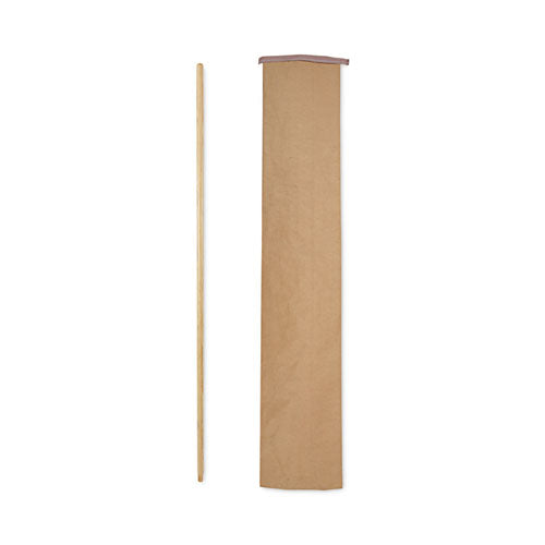 Image of Boardwalk® Threaded End Broom Handle, Lacquered Hardwood, 0.94" dia x 54", Natural