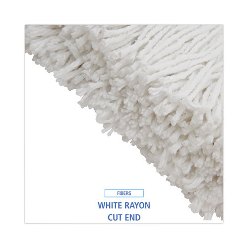 Image of Boardwalk® Premium Cut-End Wet Mop Heads, Rayon, 20oz, White, 12/carton