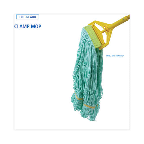 Image of Boardwalk® Ecomop Looped-End Mop Head, Recycled Fibers, Large Size, Green, 12/carton