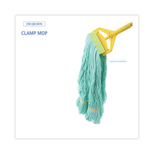 Image of Boardwalk® Ecomop Looped-End Mop Head, Recycled Fibers, Medium Size, Green